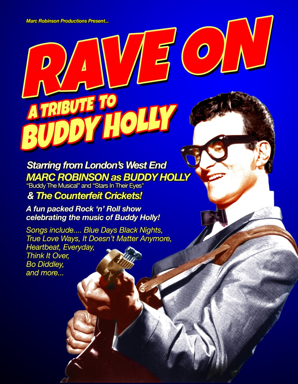 Poster for 'Rave On - A Tribute to Buddy Holly'