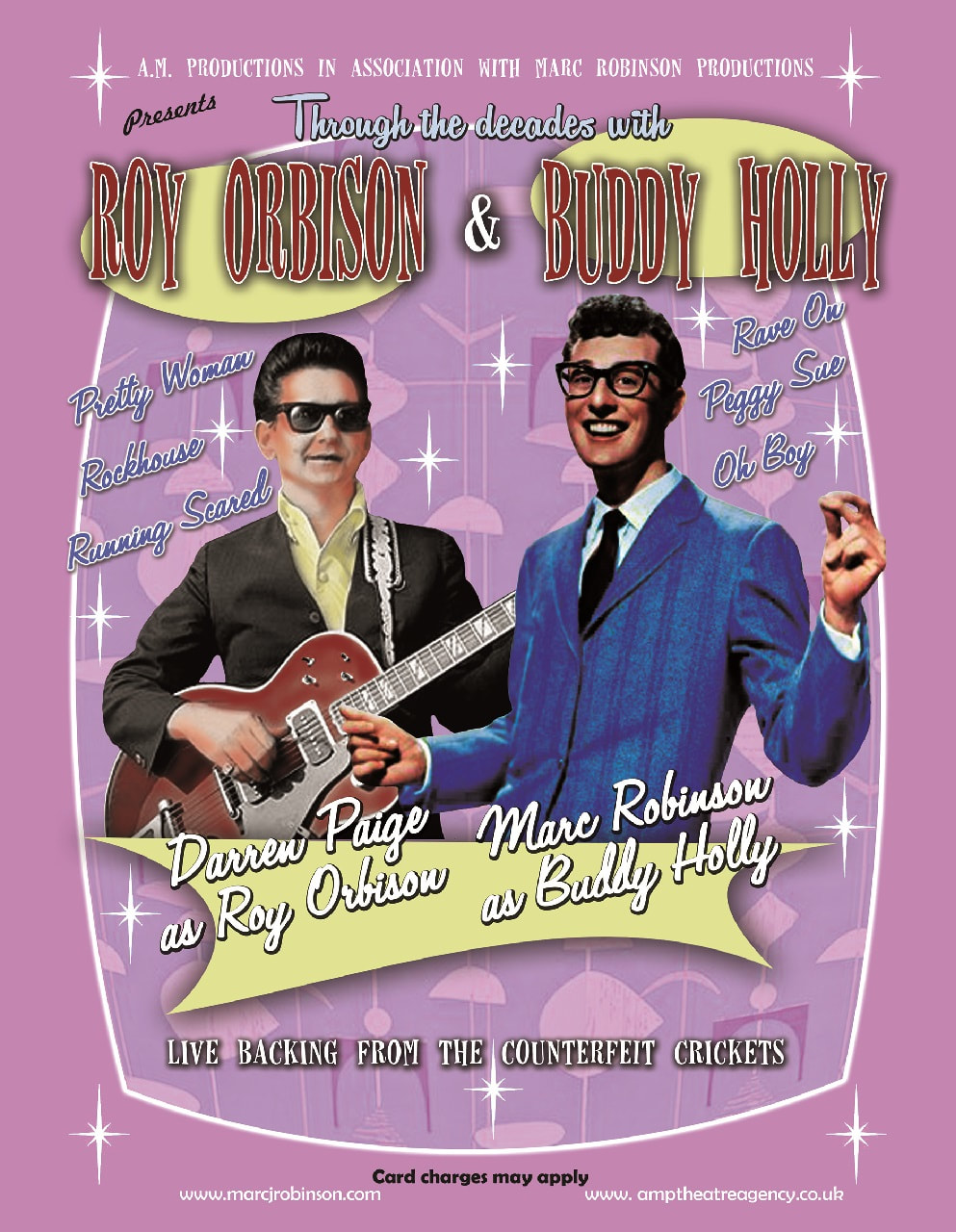 Poster for 'Through the decades with Roy Orbison & Buddy Holly'